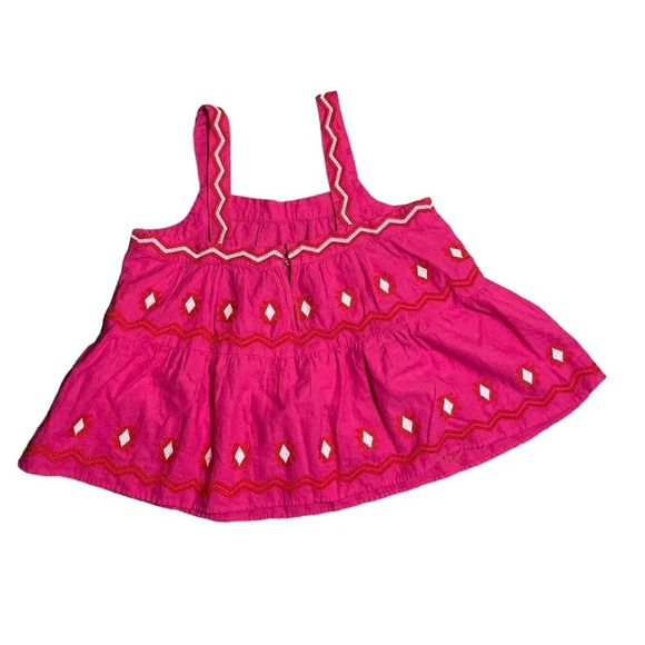 LOFT Women's Pink Embroidered Tiered Cami Size XS - Picture 7 of 11